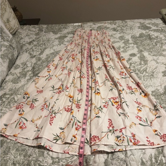 H&M sz Medium ladies floral smocked sundress straps or strapless feminine pink - Picture 8 of 15